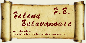 Helena Belovanović vizit kartica